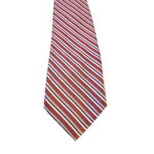 J.S.BLANK & CO‎ RED BLUE BEAUTIFUL STRIPE SILK NECKTIE TIE DESIGNER WEDDING